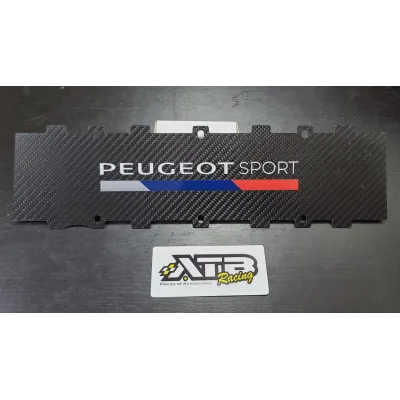 Cache Bobine Carbone 1.6 16V TU5J4 Peugeot Sport blanc rouge et bleu Cache Bobine Carbone 1.6 16V TU5J4 Peugeot Sport blanc rouge et bleu