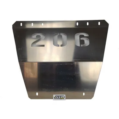 Protège carter 206 aluminium renforcé avec sabot Protège carter 206 aluminium renforcé avec sabot