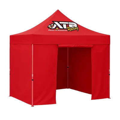 Barnum pliant 3x3 Acier EVO Rouge avec parois