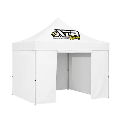 Barnum pliant 3x3 acier EVO Blanc pack parois