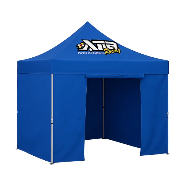 Barnum pliant 3x3 Acier EVO Bleu Pack parois