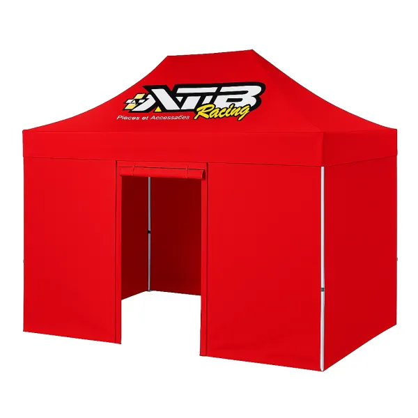 Barnum pliant 3x4,5 EVO Acier Rouge pack parois