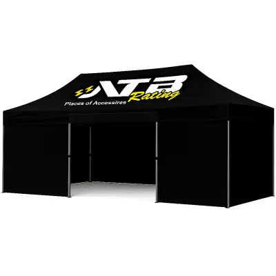 Barnum pliant 3x6 EVO Acier Noir Pack parois