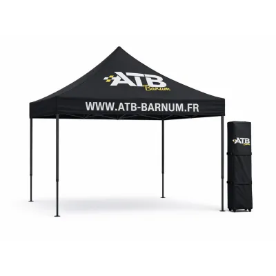 Barnum pliant 3x3m acier Noir gamme Sponsor