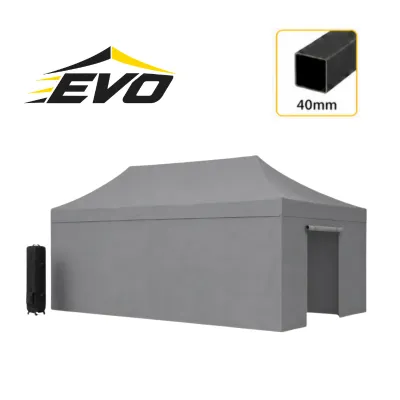 Barnum pliant 3x6 EVO Acier Gris pack parois