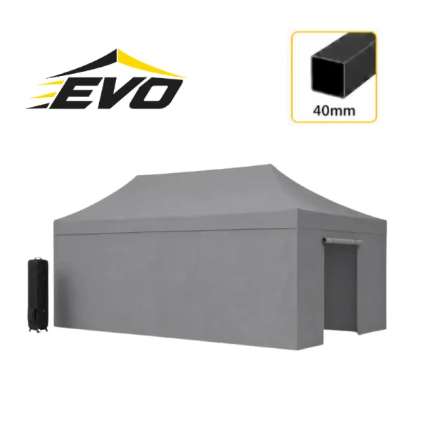 Barnum pliant 3x6 EVO Acier Gris pack parois