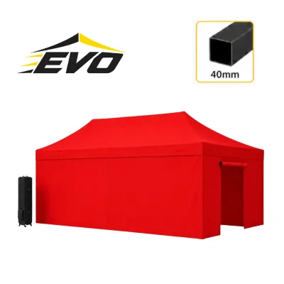 Barnum pliant 3x6 EVO Acier Rouge Pack parois