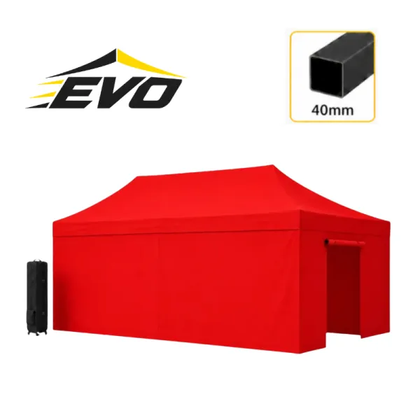 Barnum pliant 3x6 EVO Acier Rouge Pack parois