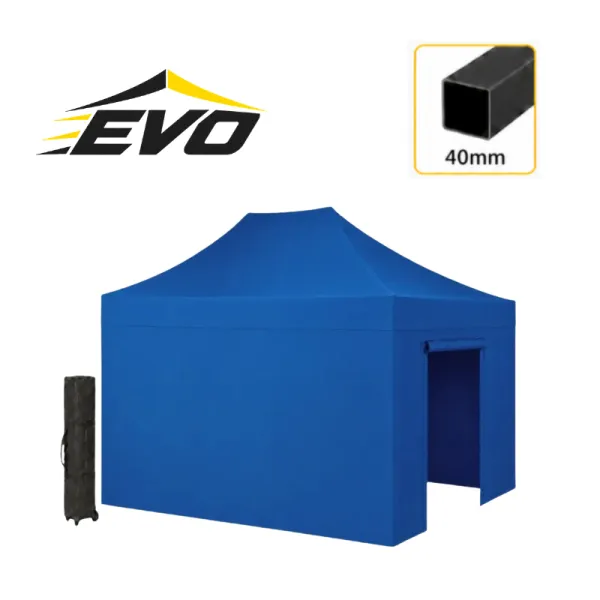 Barnum pliant 3x4,5 EVO Acier Bleu pack parois