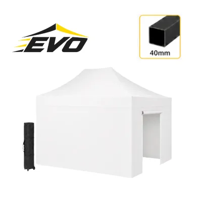 Barnum pliant 3x4,5 EVO Acier Blanc Pack parois