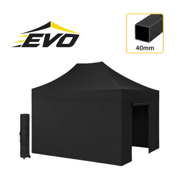 Barnum pliant 3x4,5 EVO Acier Noir Pack parois