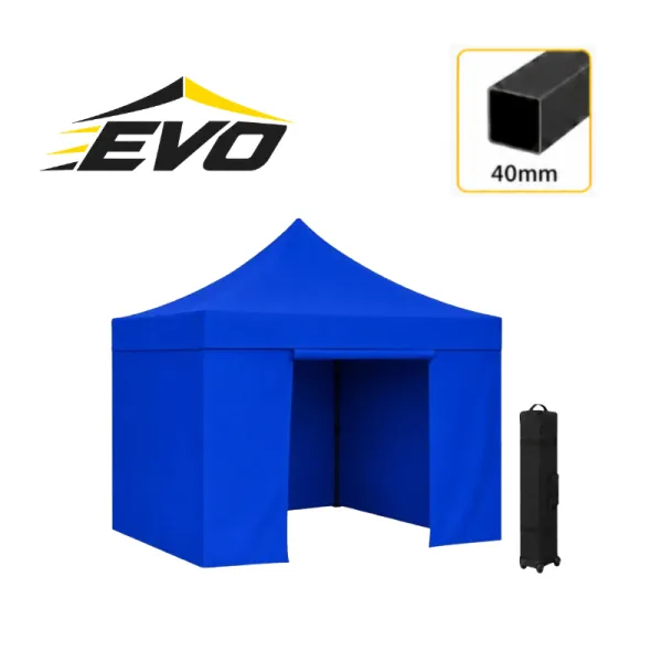 Barnum pliant 3x3 Acier EVO Bleu Pack parois