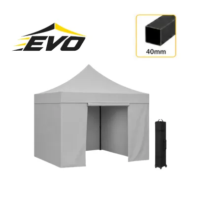 Barnum pliant 3x3 acier EVO Gris Pack parois