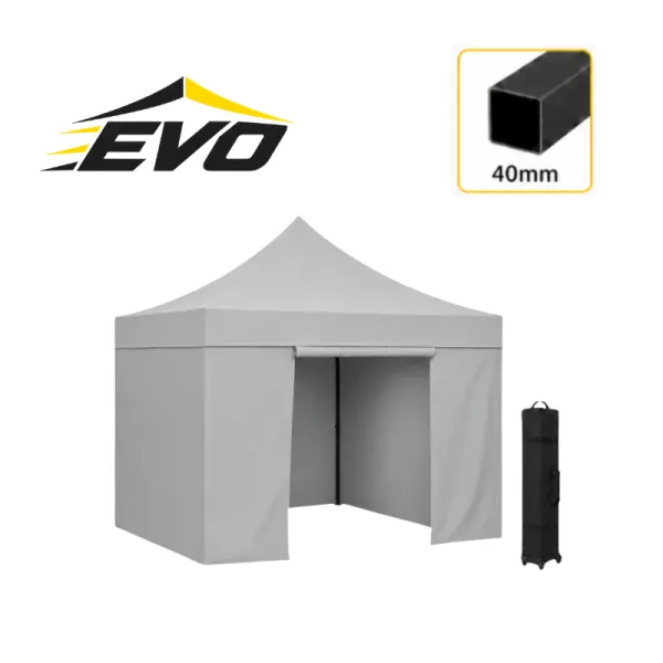 Barnum pliant 3x3 acier EVO Gris Pack parois