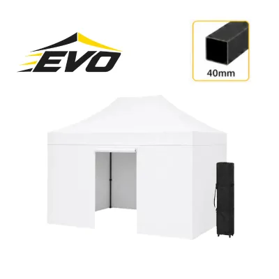 Barnum pliant 2x3 Acier EVO Blanc pack parois