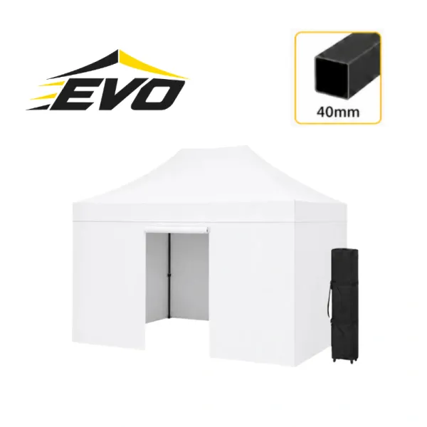 Barnum pliant 2x3 Acier EVO Blanc pack parois