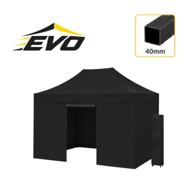 Barnum pliant 2x3 EVO Acier Noir Pack parois