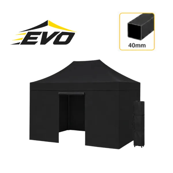 Barnum pliant 2x3 EVO Acier Noir Pack parois