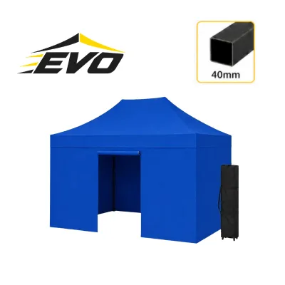 Barnum pliant 2x3 EVO Acier Bleu Pack parois
