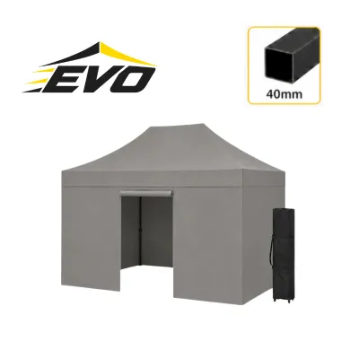 Barnum pliant 2x3 Acier EVO Gris pack parois